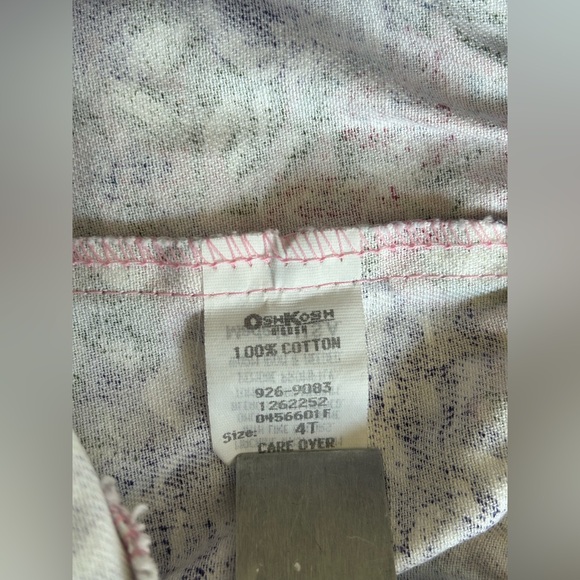 VINTAGE OSH KOSH B’GOSH VESTBAK 4T Floral Cotton Denim Overall Dress PURPLE/PINK - Picture 7 of 8